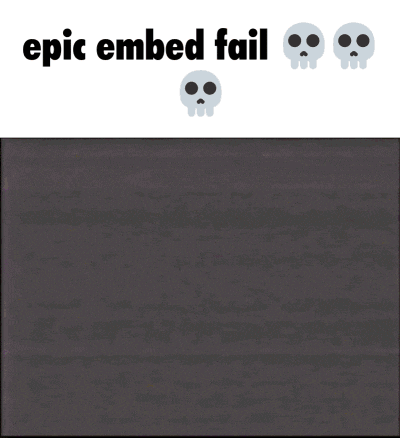 a picture of a purple stuffed animal with the words epic embed fail