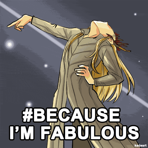 because i 'm fabulous is written on a poster with a cartoon character