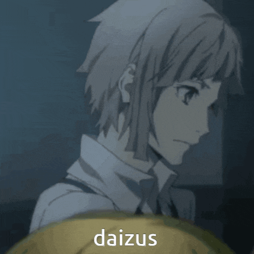 a close up of a person 's face with the word daizus on it