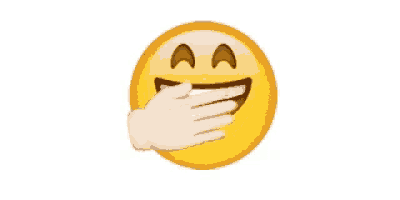 a yellow smiley face with a hand covering it 's mouth