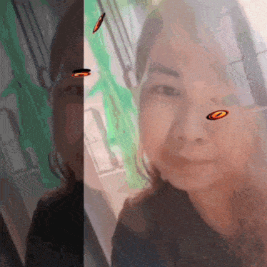 a close up of a woman 's face with a butterfly on it