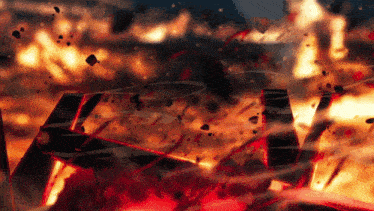 a computer generated image of a fire with the letter l visible
