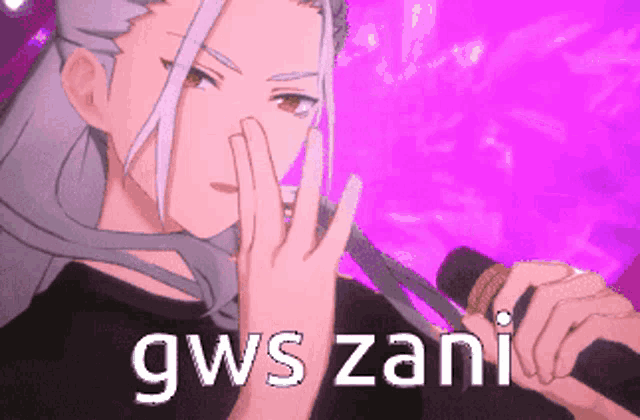 a pixel art of a person holding a microphone with gws zani written on the bottom