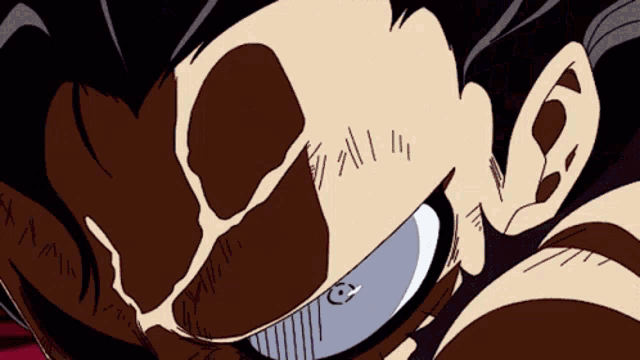 a close up of a cartoon character 's face with the letters x and y visible