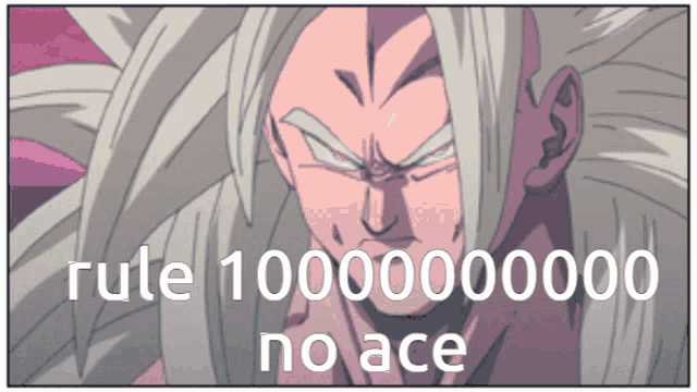 a picture of a cartoon character with the words rule 10000000 no ace below it