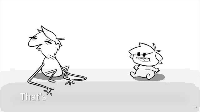 a black and white drawing of two cartoon characters with the words that 's uhhh racist