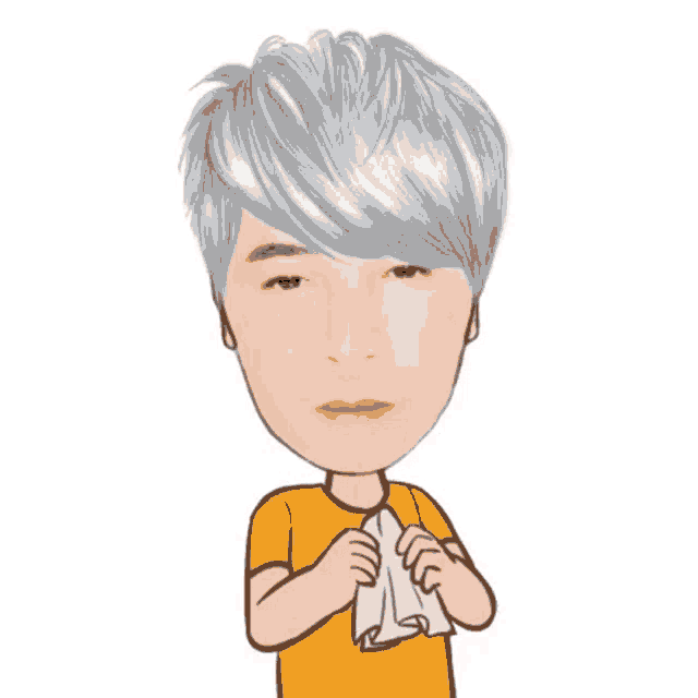 a cartoon of a boy crying with tears coming out of his eyes