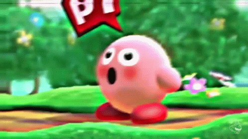 Suprised Kirby GIF