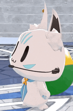 a cartoon character wearing a headset and a tie