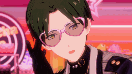 a close up of a person wearing heart shaped glasses and a collar