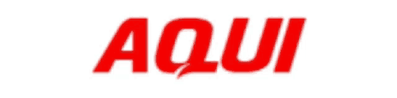 a white background with red letters that say aqui