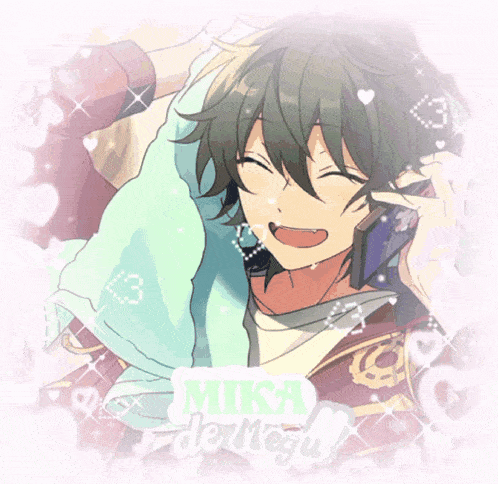 a picture of a boy with the name mika de megu