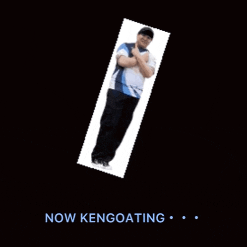 a picture of a man laying down with the words now kengoating below it