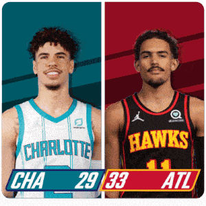 two basketball players one from charlotte and the other from atlanta