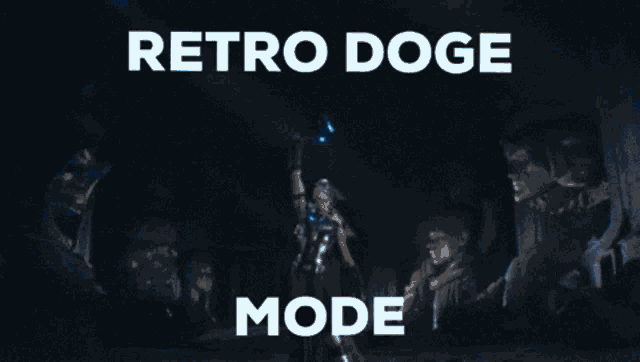 a poster that says retro doge mode with a lightning bolt