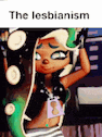 a picture of a cartoon character with the words `` the lesbianism '' written above her .