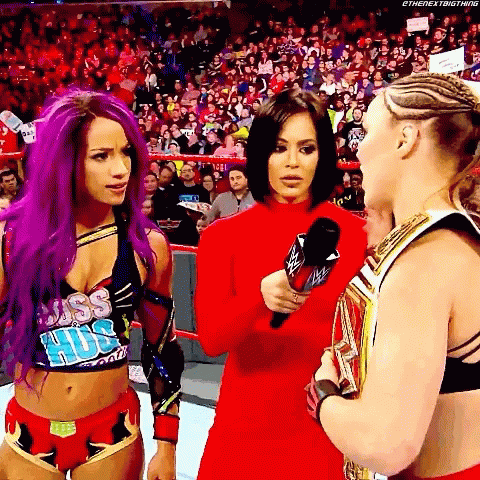 Sasha Banks Ronda Rousey GIF - Sasha Banks Ronda Rousey Charly Caruso GIFs