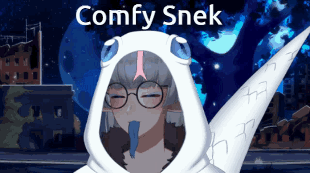 a cartoon character with a comfy sneek hoodie on