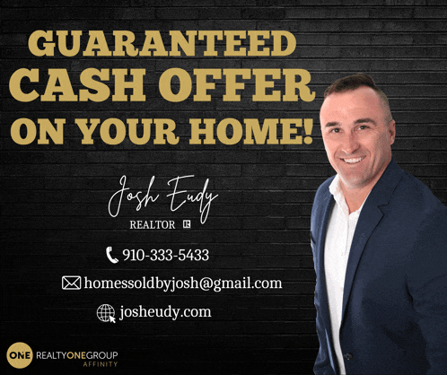 a man in a suit stands in front of a brick wall with the words guaranteed cash offer on your home