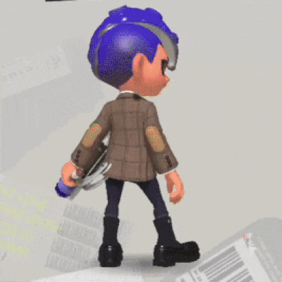 a cartoon character holding a gun on his shoulder