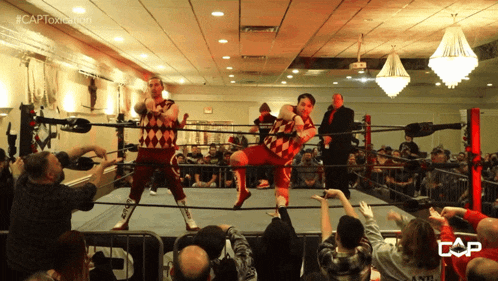 two wrestlers in a ring with the caption #captoxicity