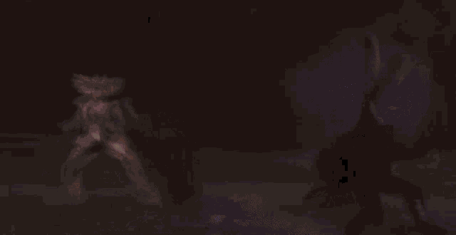 a blurred image of a person with a sword in their hand