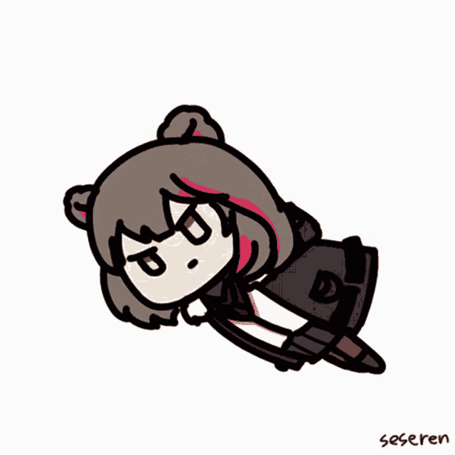 a cartoon drawing of a girl with the name seseren written below it