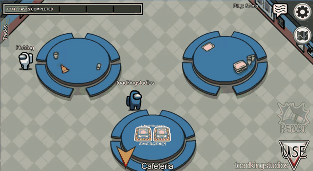 among us is a game that is being played in the cafeteria