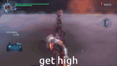 a screenshot of a video game that says get high on it