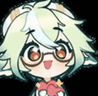 a close up of a cartoon character with glasses and a heart in her hand .