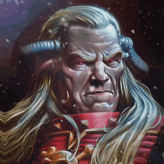 a painting of a man with long blonde hair