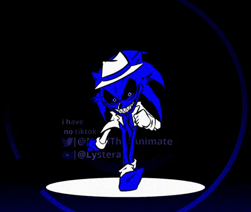 a cartoon of sonic the hedgehog wearing a hat