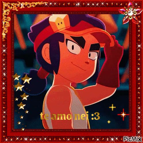 a picture of a cartoon character with the words " te amo nei 3 " on the bottom
