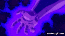 a purple background with a cartoon character 's face and a purple background .
