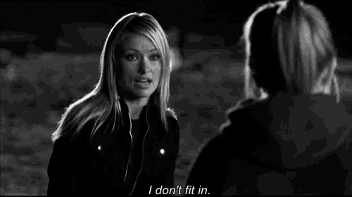 a woman says i don 't fit in while standing next to another woman