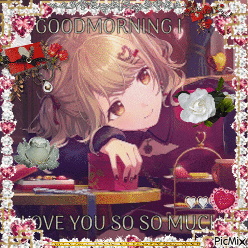 a picture of a girl with the words good morning love you so much