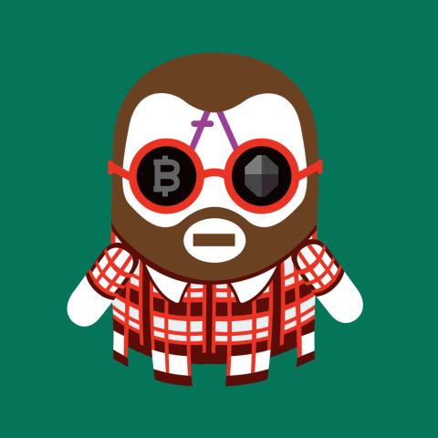 a cartoon of a man with a beard wearing a plaid shirt and sunglasses with the word negativity below him