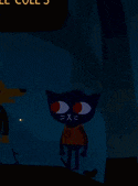 a cartoon cat is standing in front of a speech bubble saying oh god