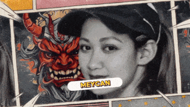 a picture of a woman with the name meycan written on it
