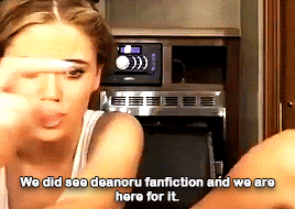 a woman says we did see deanoru fanfiction and we are here for it in a kitchen
