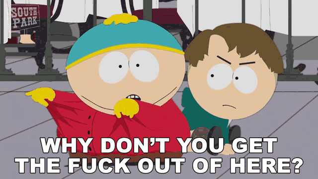 two south park characters are standing next to each other
