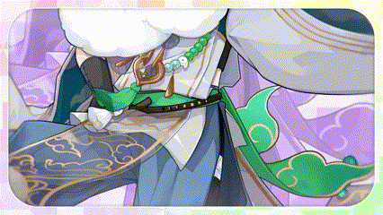 a close up of a cartoon character 's clothes with a green ribbon around his waist