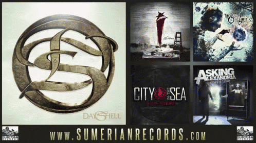 a collage of album covers including one by day shell