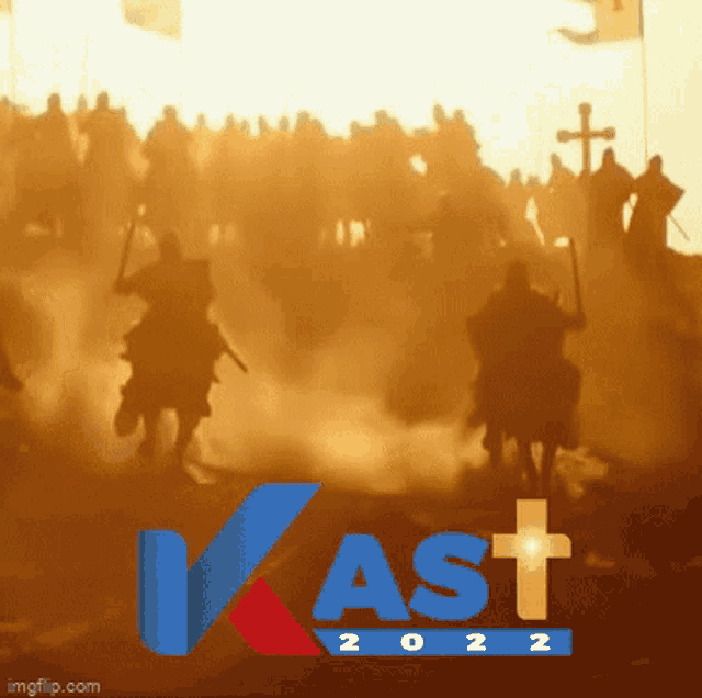 a poster for kast 2022 shows a group of knights