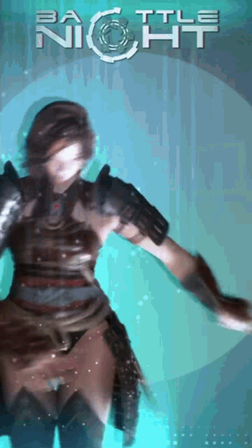 a blurred image of a woman with the words battle night written on the bottom
