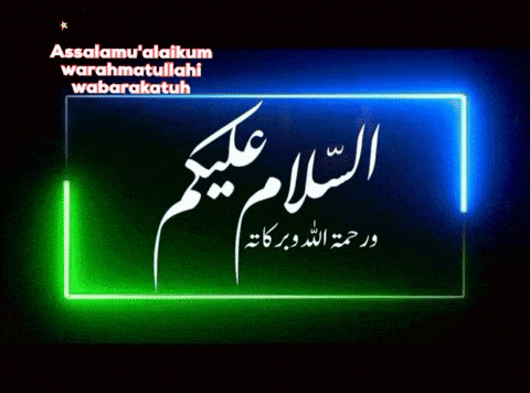 a neon sign that says assalamu 'alaikum warahmatullahi wabarakatuh on it