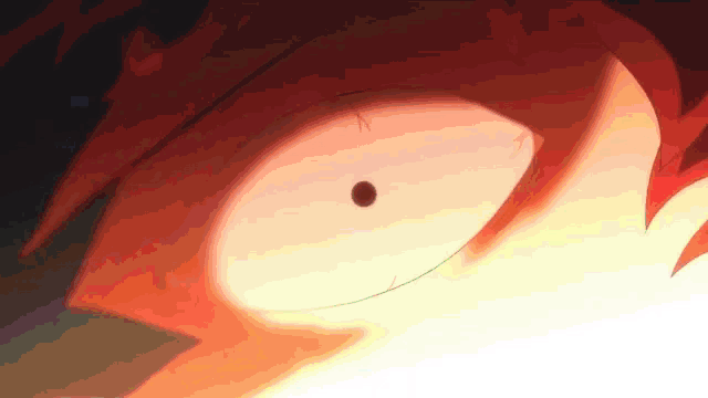 a close up of a person 's eye with a red spot in the middle