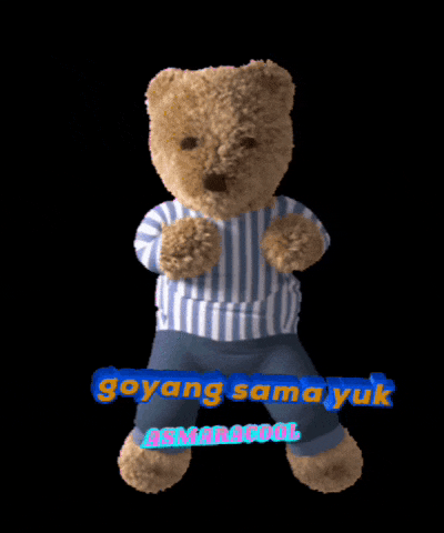 a teddy bear is wearing a blue and white striped shirt and jeans