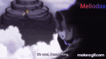a gif of a demon king with the words " it 's over demon king "