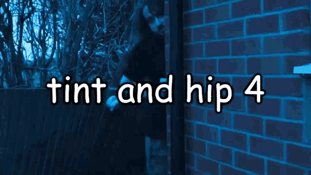 a brick wall with the words tint and hip 4